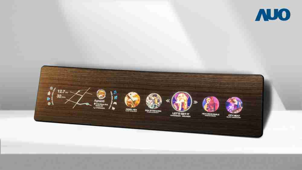 彩霸王研发全球最高穿透度达80%的AmLED木纹显示器，，，可于使用时呈现高亮度、、清晰可见的信息，，，，并在不使用时回归为单纯的饰板，，节能兼具美观