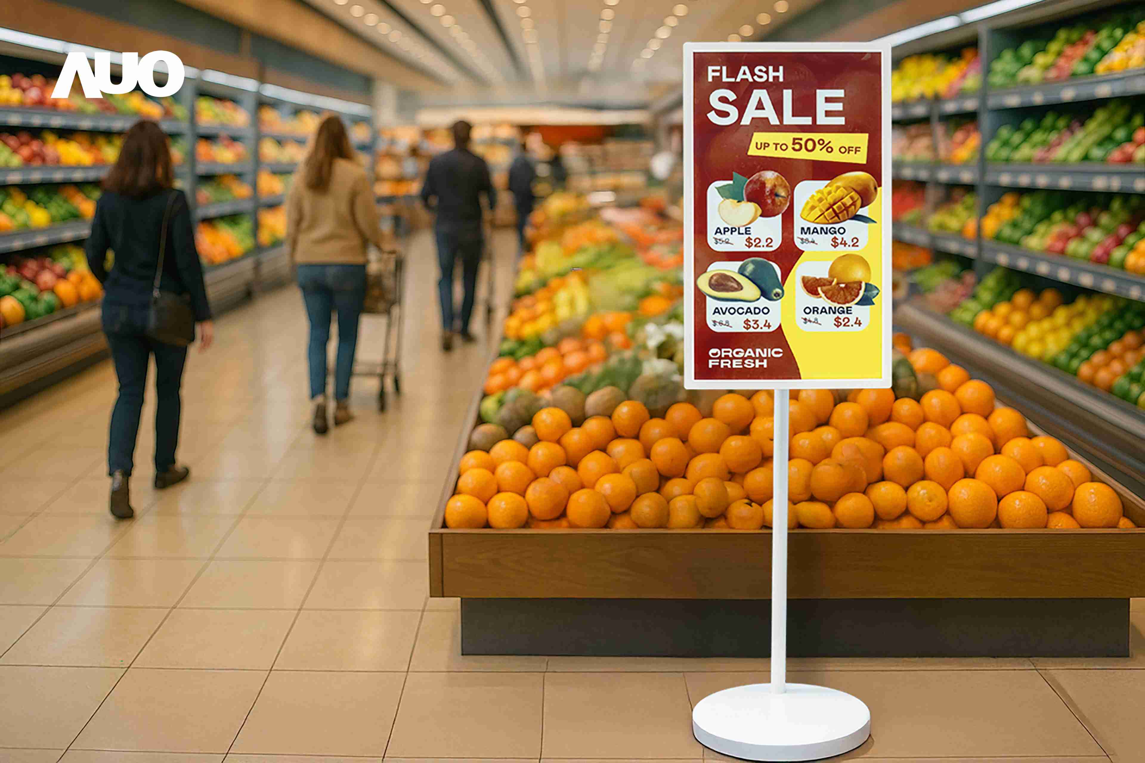 达擎首亮相低功耗、、、全彩的〝aecoPost电子纸解决方案〞，，，，仅在更新画面时需要微量的电力驱动，，，无需布建电线的便捷设计，，，，使其可灵活应用、、随意置放，，，，并可透过云端或行动装置app，，轻松管理及排程广告内容，，晋升店头营销利器。。。